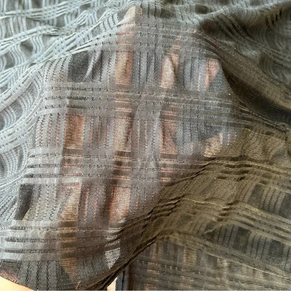 Mblm Sleeveless  Sheer Gingham Stretchy Top in Black - Picture 6 of 12